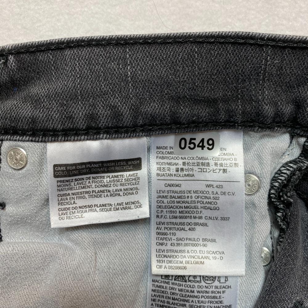 Levis 514 Denim Jeans Mens 30 Gray Straight Leg - Picture 3 of 12